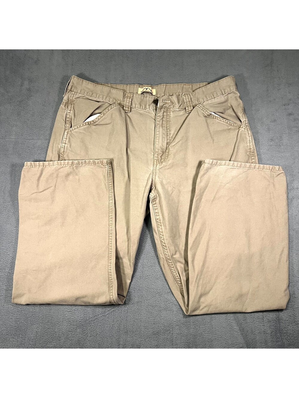 Blue Mountain Pants Khaki Mens 38x30 Carpenter Straight Utility Pockets Workwear